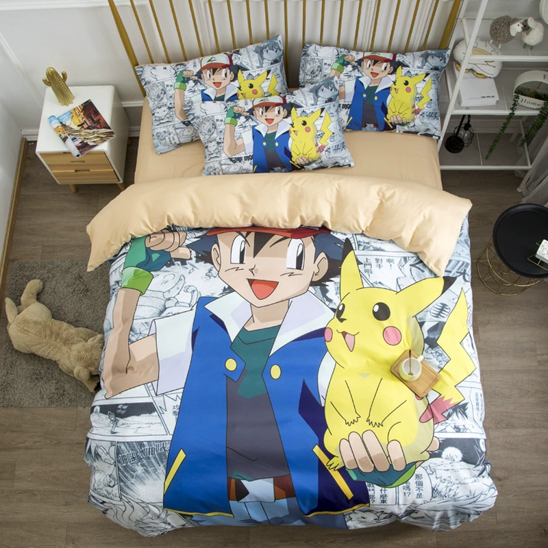 Анимационное мультяшное детское постельное белье из четырех предметов 1,8 м для общежития пододеяльник простыни из трех частей 1,5 м