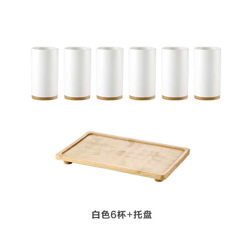 Taza de beber de cerámica traje hogar creativo sala de estar simple Nórdico Conjunto de agua taza 6 piezas traje con bandeja