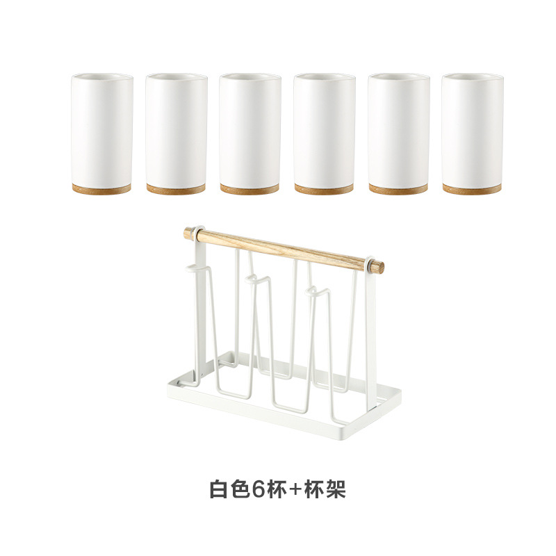 Taza de beber de cerámica traje hogar creativo sala de estar simple Nórdico Conjunto de agua taza 6 piezas traje con bandeja