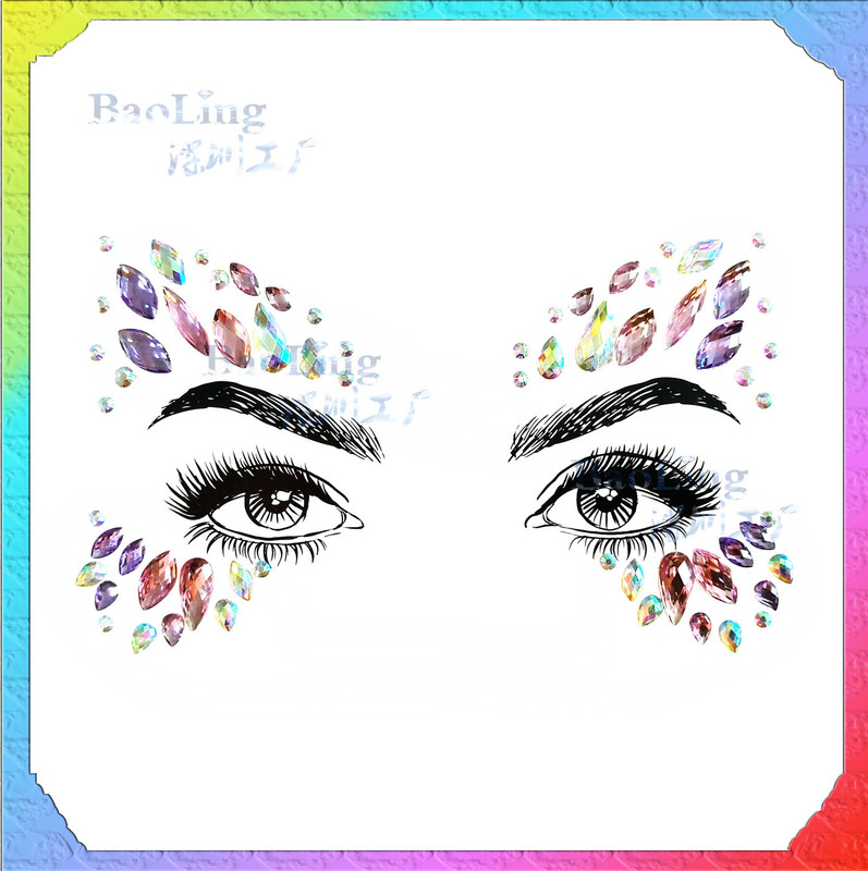 Halloween Luminous Acrylic face sticker Diamond Tattoo Diamond face sticker Rhinestone face sticker Resin