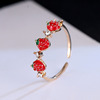 Fresh brand strawberry, cute one size ring for elementary school students, Korean style, on index finger