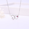 Necklace heart shaped, accessory, short chain for key bag , jewelry, silver 925 sample