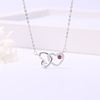 Necklace heart shaped, accessory, short chain for key bag , jewelry, silver 925 sample