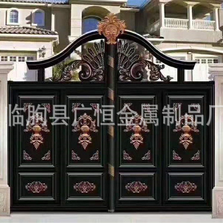 Aluminum Alloy Double Door European Style Aluminum Art Garden Gate Aluminum Art Courtyard Gate Anti-Theft Aluminum Alloy Gate