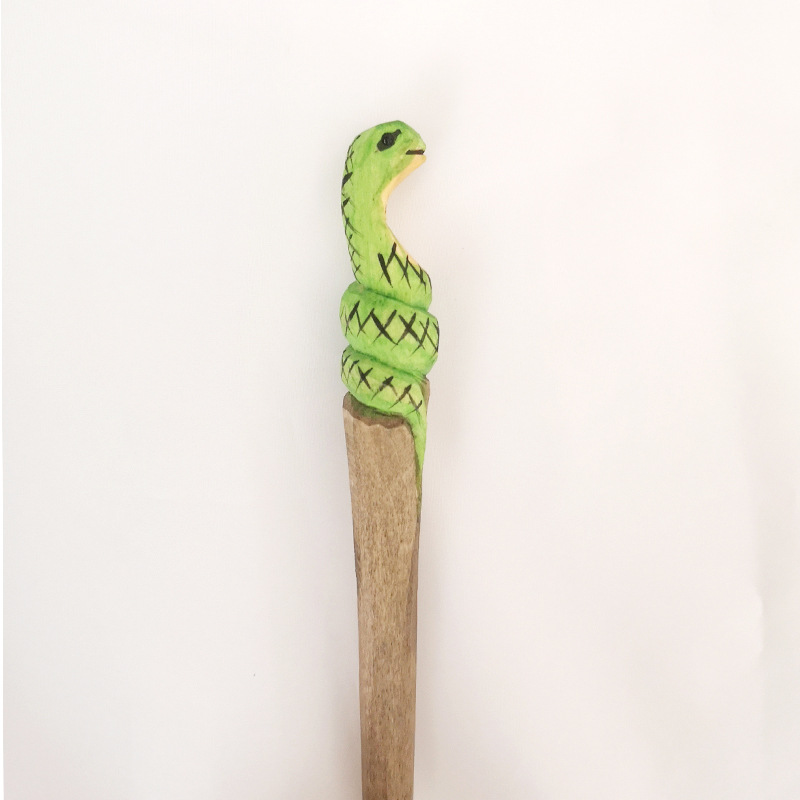 Jirafa elefante lindo animal de dibujos animados pluma tallada a mano creativa pluma de madera talla de madera pluma de gel DIY