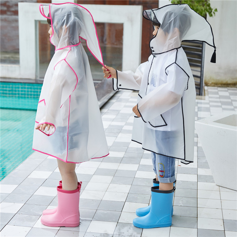 Children's raincoat cartoon one-piece generation hair baby primary school children poncho female EVA transparent long raincoat Children's raincoat cartoon one-piece generation hair baby primary school children poncho female EVA transparent long raincoat