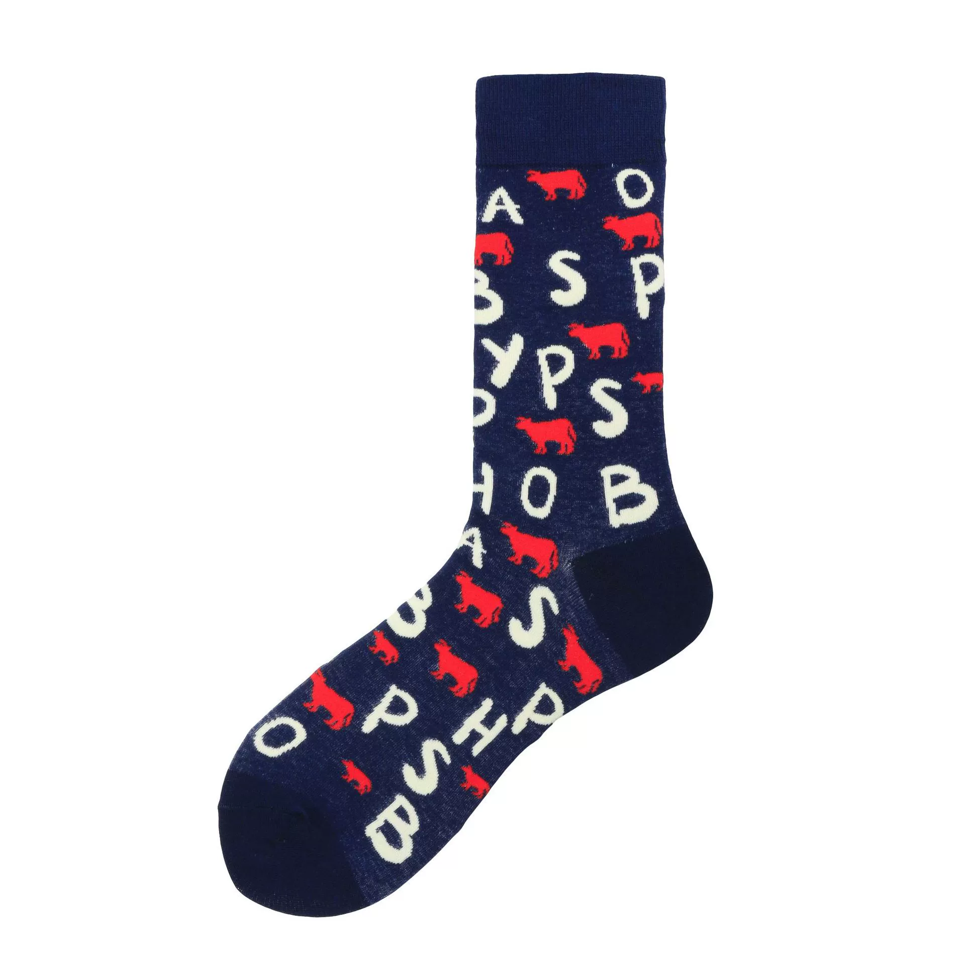 Spot autumn and winter new product cross -border Amazon Wish eBay cartoon animal letter color men's middle tube cotton socks