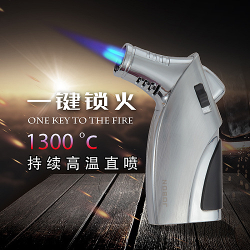 Jobon Classic Three-Layer Blue Flame Windproof Metal Straight Shot Cigar Lighter for Men