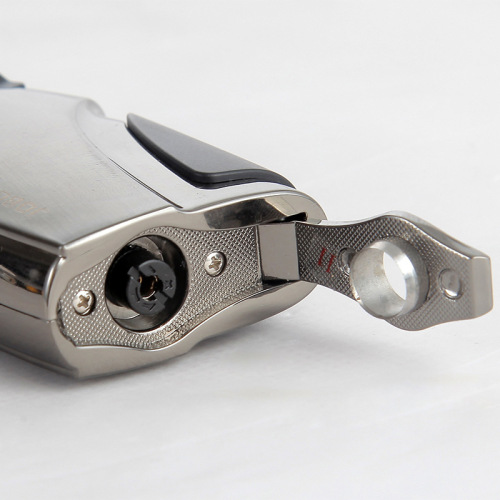 Jobon Classic Three-Layer Blue Flame Windproof Metal Straight Shot Cigar Lighter for Men