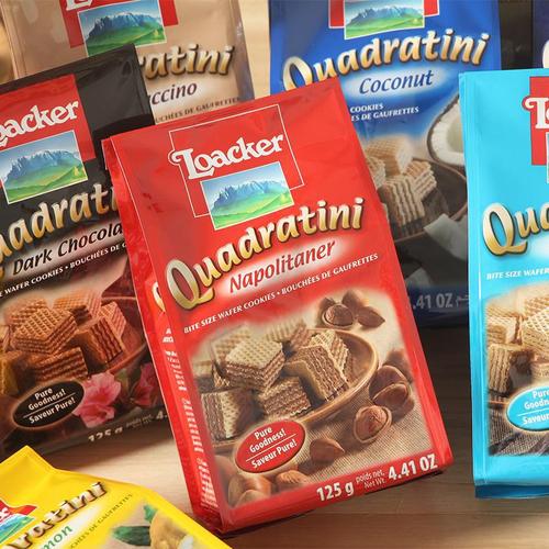 Loacker Chocolate Hazelnut Wafer Cookies, an Italian Imported Popular Snack for Foodies