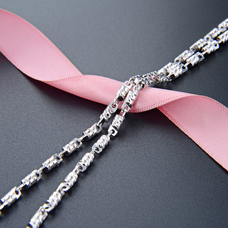 Collar de hombre de hip-hop europeo y americano S925 plata cadena de cilindro corto tendencia simple accesorios de comercio exterior transfronterizos de cadena única