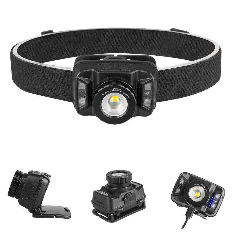 New Night Riding Lighting Headlamp, Outdoor Camping Light, USB Charging Headlamp, Camera Focus-Adjustable Headlamp, Night Running Adventure Light