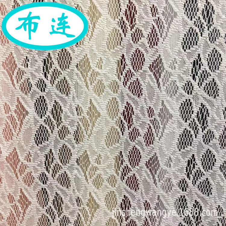 新版网纱针织面料涤纶高F提花网布粗针女装童装布料【欢迎议价】