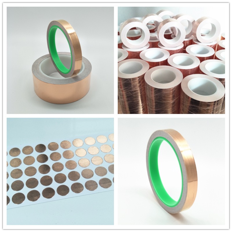 厂家直销导电铜箔胶带emi屏蔽材料电子仪器导热胶带触摸铜箔片