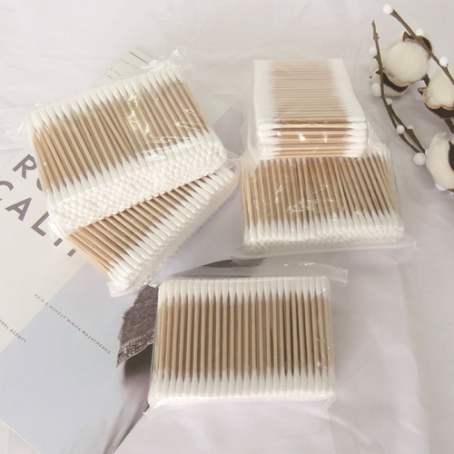 Disposable cotton swabs, double-ended cosmetic cotton swabs, cotton swabs, disposable consumables, cotton swabs in bags, 200 pieces, manufacturer wholesale