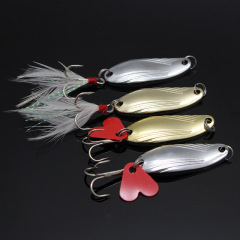 Spinning Shimmering Bead Shimmering Mouth Spoon Shaped Bead Metal Iron Plate Spinning Lure Long Distance Casting Largemouth Bass Fishing Gear