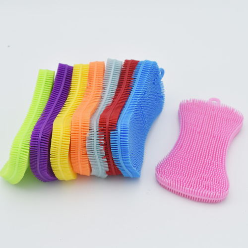 Bone non-silicone dishwashing brush, cleaning brush, round dishwasher, pot brush, scouring pad