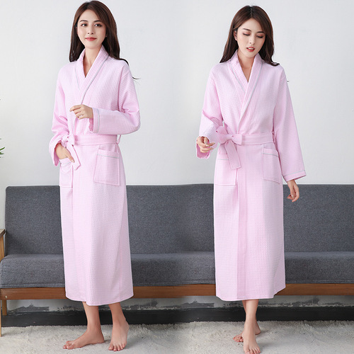 Men and Women's Couple's Wafer Robe Hotel Bathrobe Cotton Large Size Spring and Autumn Style Bathrobe Wholesale One Piece Shipping