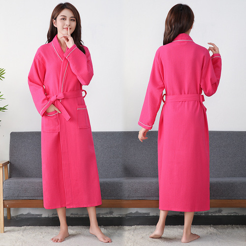 Men and Women's Couple's Wafer Robe Hotel Bathrobe Cotton Large Size Spring and Autumn Style Bathrobe Wholesale One Piece Shipping