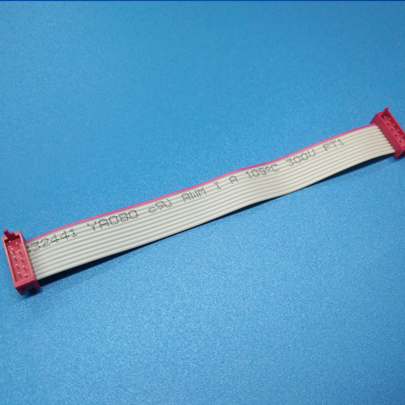 1.27IDC排线红色IDC公头线端成品排线4-26P红色头排线1.27灰排线