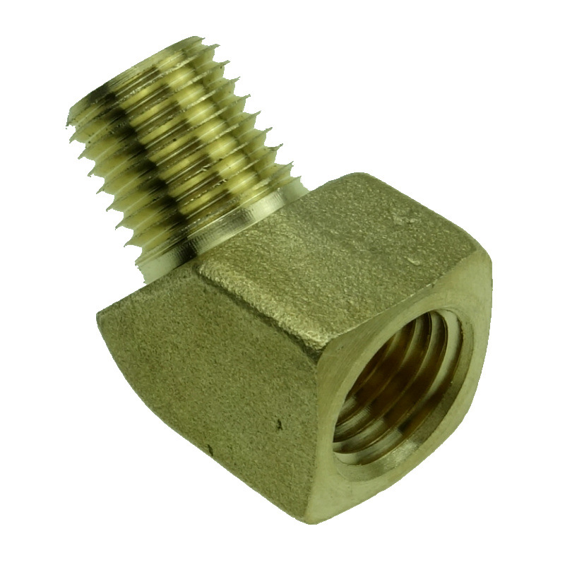 现货工业级美标NPT黄铜接头内外丝45度弯头1/4”NPT