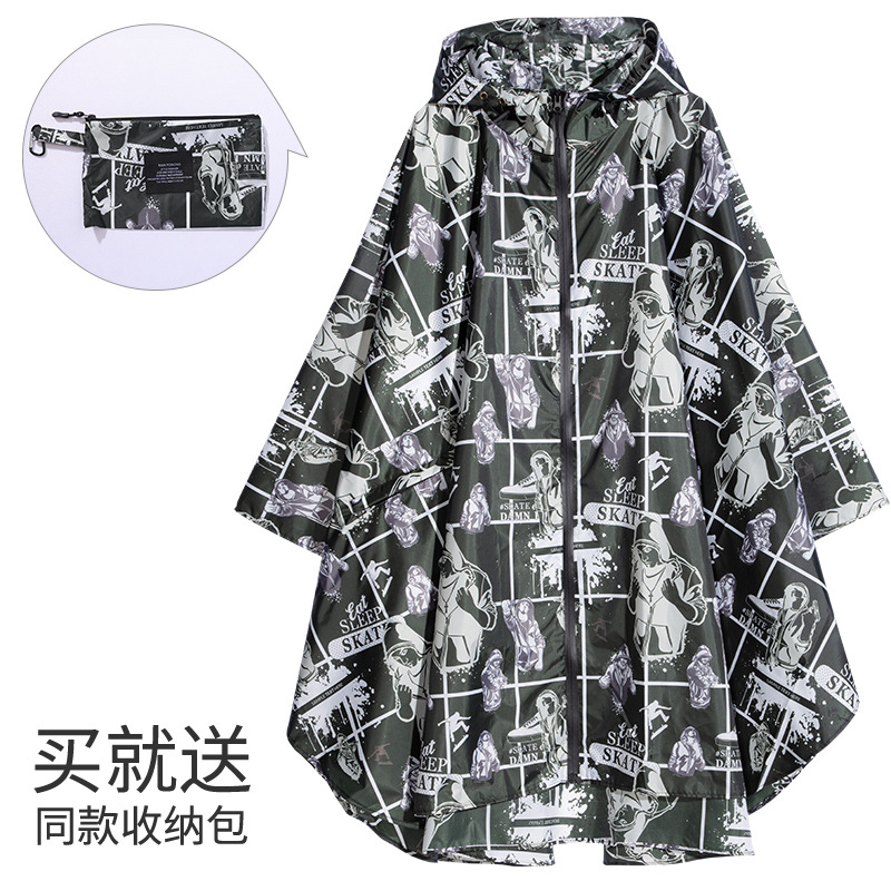 Fabricantes venden japonés Corea del Sur moda Capa delgada hombres y mujeres adultos impermeable poncho mochila ciclismo Amazon comercio exterior image 39