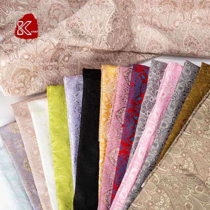 琵琶花织锦缎坐垫布料古典汉服口金包提花中国风复古丝绸