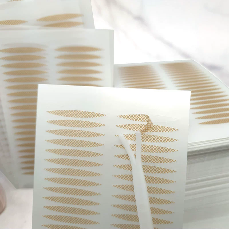 Кружевные наклейки на двойное веко оливковая сетка натуральная невидимая бесшовная дышащая кожа цвет долговечный двусторонний TikTok в том же стиле Широкий