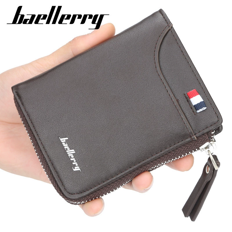Kороткий кошелек Baellerry, держатель карт на молнии, премиум