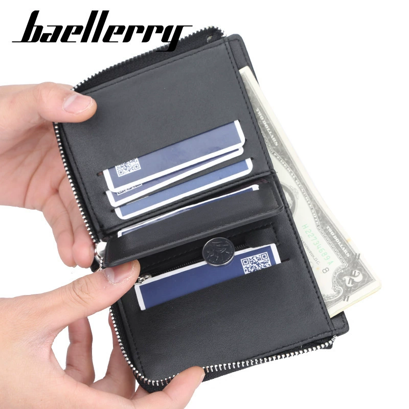 Kороткий кошелек Baellerry, держатель карт на молнии, премиум