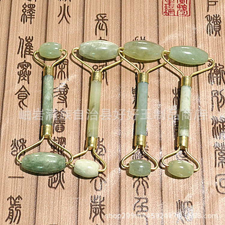 Jade belleza contenedor facial masajeador Jade rodillo facial ojo masaje palo xiuyu piedra cara empujador