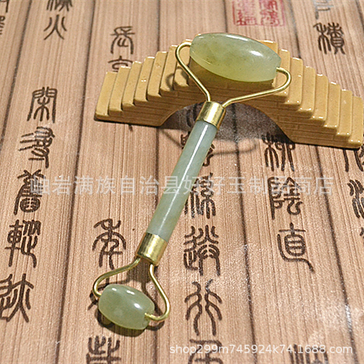 Jade belleza contenedor facial masajeador Jade rodillo facial ojo masaje palo xiuyu piedra cara empujador