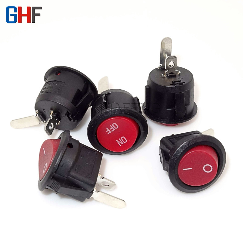 上园下方KCD1圆形长脚船型开关 脚打弯加长 跷板电源开关 二脚2档