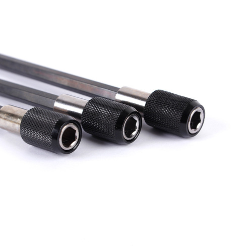Three-piece set of magnetic screwdriver bit holder, hexagonal handle, 1/4-inch quick-change extension rod, extended inner hexagonal connecting rod