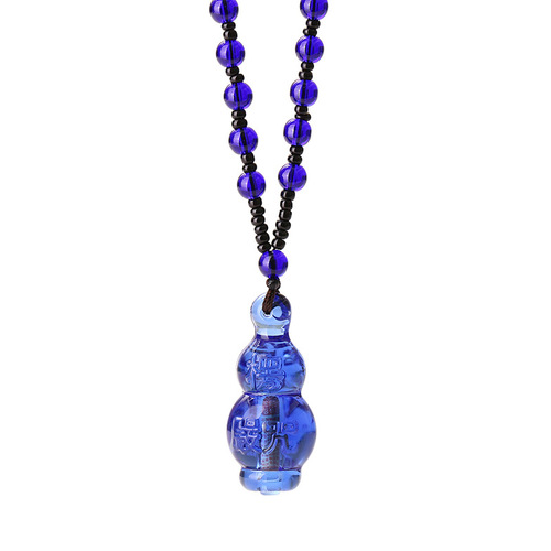 Temple-affiliated gourd and Surangama mantra pendant, built-in sutra glass necklace, safe entry and exit crystal pendant wholesale