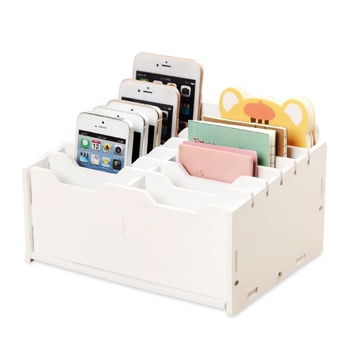 Desktop multi-grid remote control storage rack mobile phone repair organizing box desk 24-grid classified change storage box