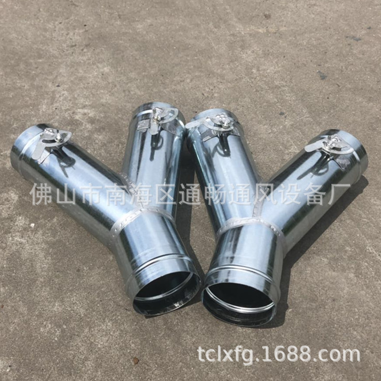 圆形螺旋风管镀锌白铁手动三通气动调节阀 除尘排灰阀门直径400mm