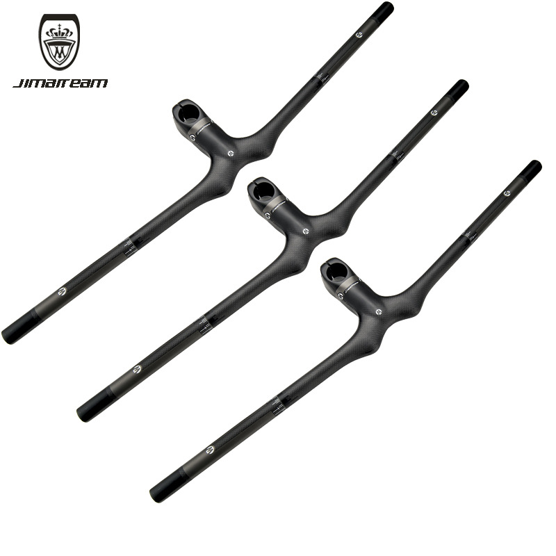 Genuine JIMAITEAM Ultra Light 3K Full Carbon Fiber Mountain Bike Integrated Mountaineering Handlebar Integrated Straight Handle Horizontal