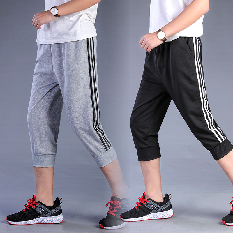 Summer New Men's Cropped Pants Girdle Casual Pants Wholesale Fashion Trend Student Shorts with Side Summer New Men's Cropped Pants Girdle Casual Pants Wholesale Fashion Trend Student Shorts with Side