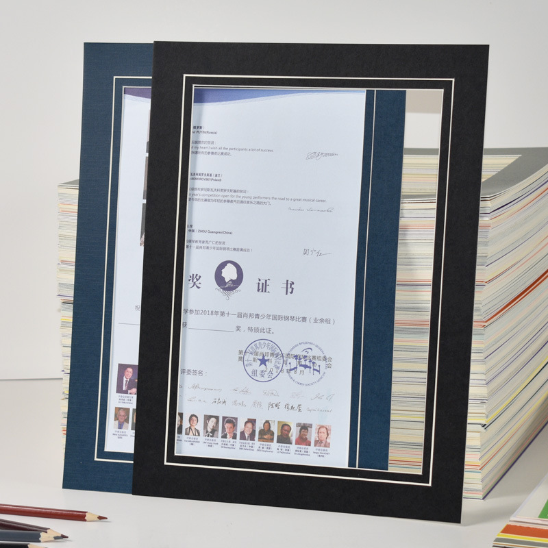 Wholesale children's painting a3a4 single frame simple cardboard picture frame open v slot 4k8k thick paper frame wall hanging decorative oil picture frame