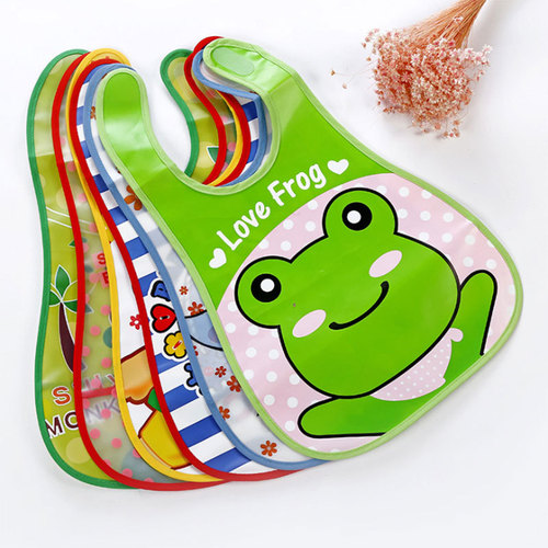 Baby three-dimensional waterproof bib saliva napkin children's baby food bag EVA food clothes hook-and-loop bib wholesale