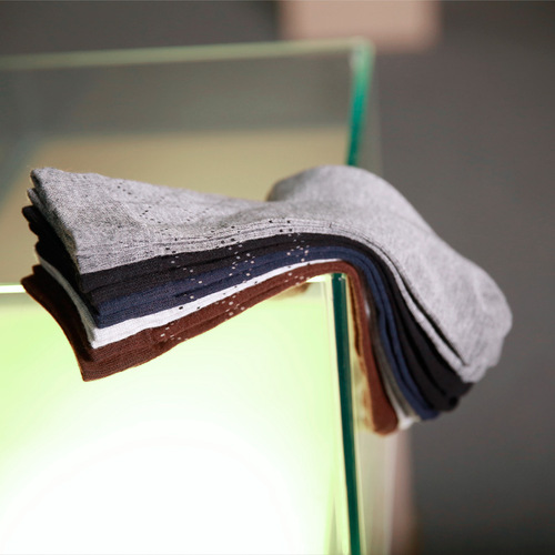 Four seasons business cotton socks individually packaged new men's mid-calf simple rib pattern anti-odor breathable wholesale