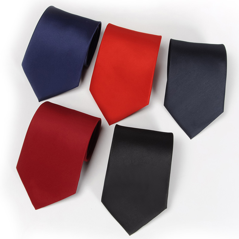 Tie men's business formal wear plain hand black tie 8cm group business wear red wedding tie wholesale