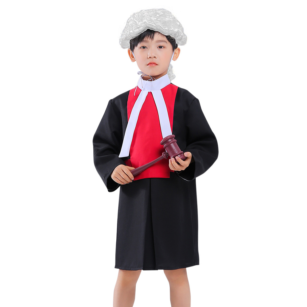Cross-Border Kidsren's Judge Costumes Cosplay Lawyer Professional Experience Game Costumes Halloween New Performance Costumes