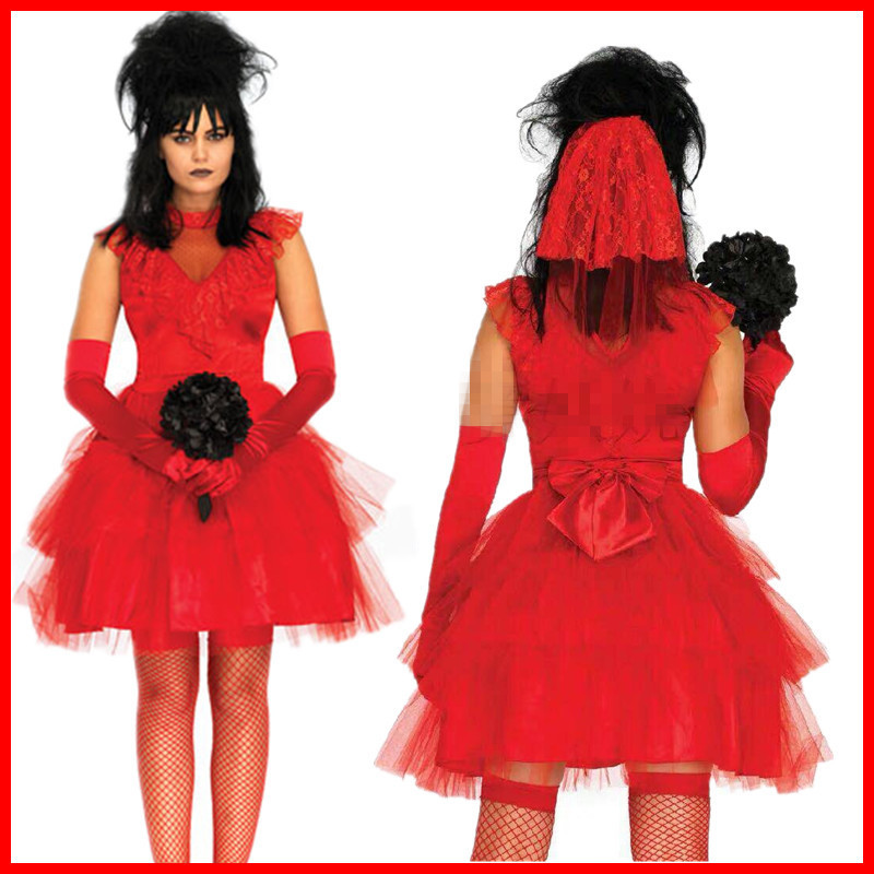 Halloween Cosplay Clothing Adult Red Hades Ghost Bride Stage Costume Easter Day Performance Clothing Wholesale