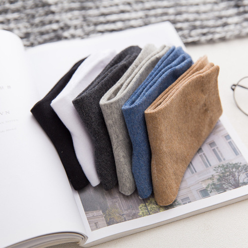 Socks men's mid-calf socks solid color cotton socks simple breathable men's socks spring and summer cotton business socks wholesale factory direct sales
