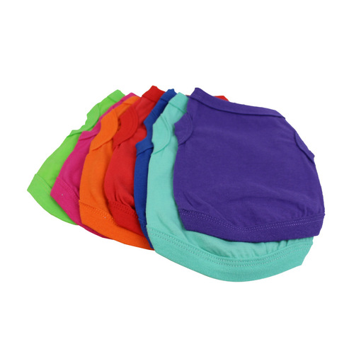 Factory direct supply, cross-border Amazon, cotton dog vest, solid color, pet clothing wholesale, thin style for spring and summer