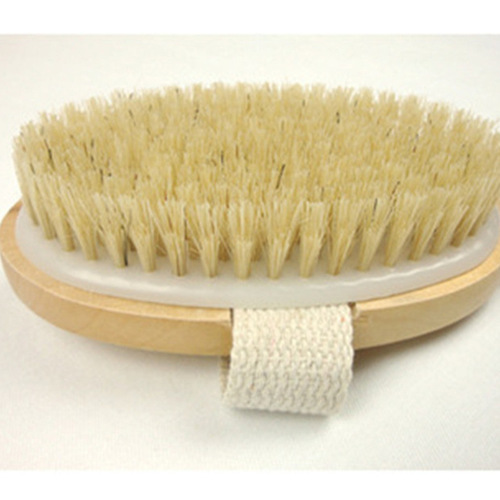 Wooden long-handled bath bristle brush loofah scrub brush lazy mud bath brush hanging shower brush direct sale
