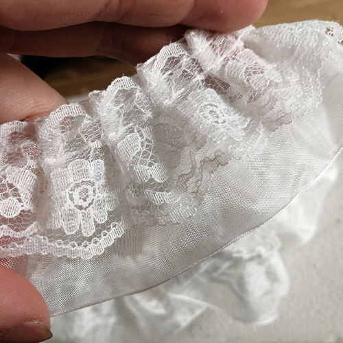 Black accordion pleat double layer lace clothing bedding curtains clothes cuff decoration pleated accessories