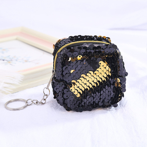 New children's coin purse with double color 3D glitter money clip for girls, mini wallet storage small bag